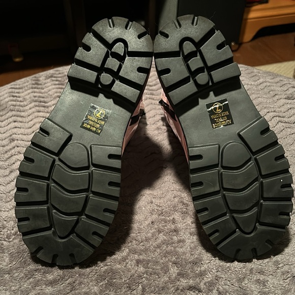 SODA Lace Up Girls Combat Boots, pink patent, size 7 - Picture 4 of 7